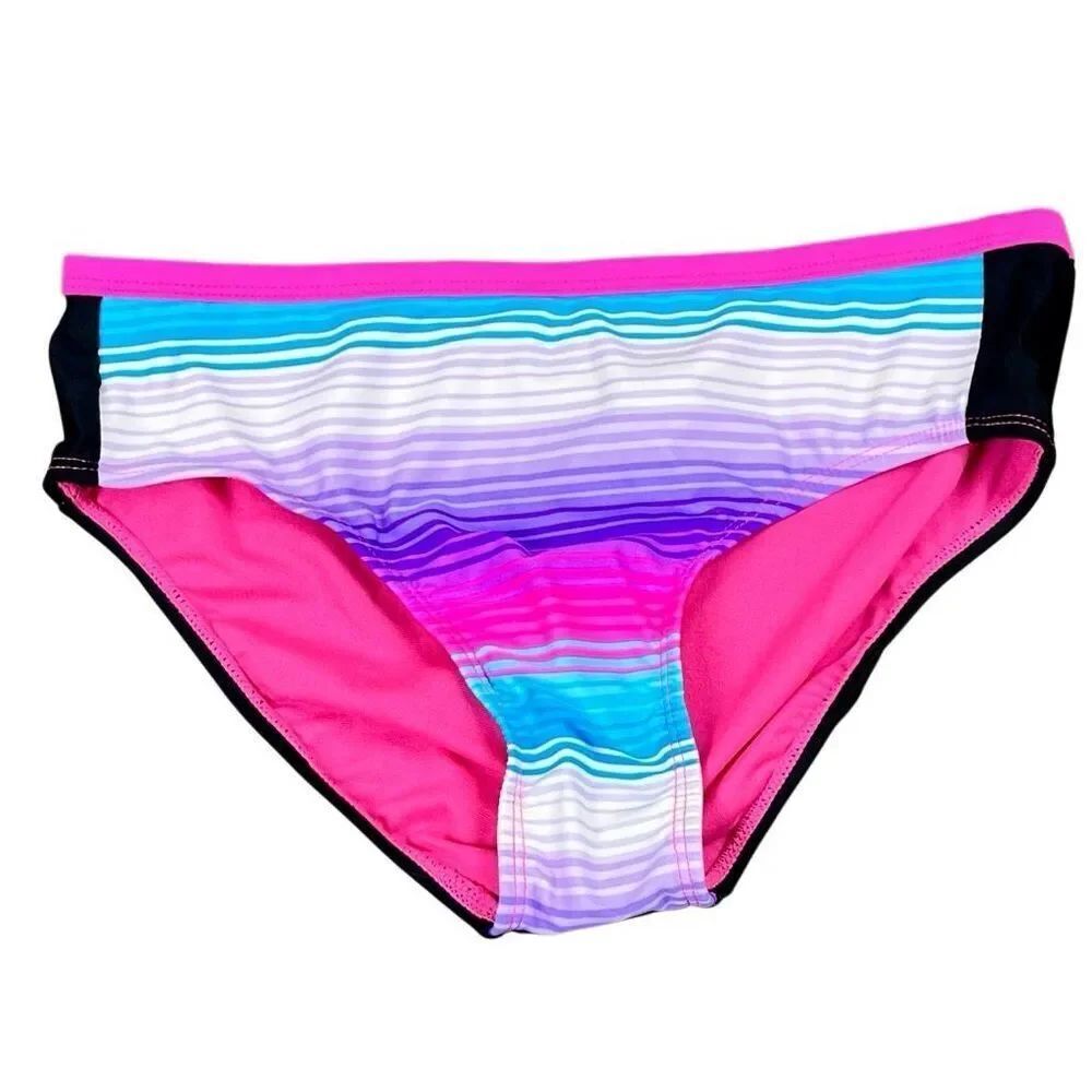 Gerry Youth Girls' Striped Tahiti Colorway Bikini Bottoms XL 16